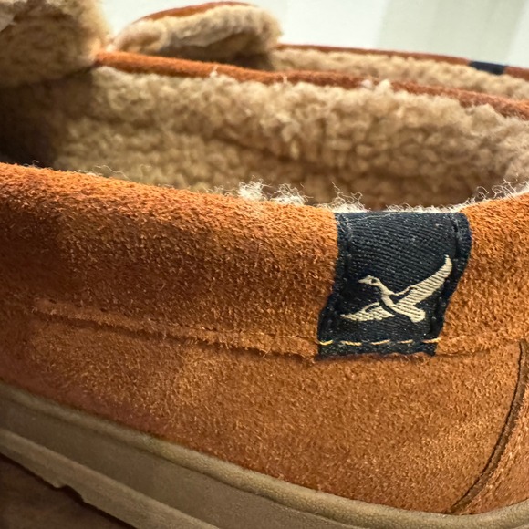 Eddie Bauer Mens Suede Moccasin Slippers Faux Fur Lining Size 13 XXL House Shoes main image 12